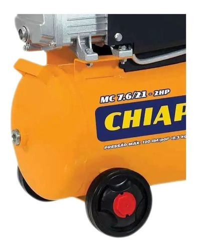 Compressor de ar elétrico portátil Chiaperini MC 7.6/21-2HP monofásica 21L 2hp 220V laranja