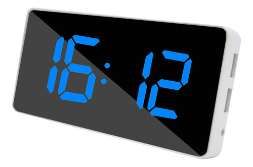Reloj Despertador Con Espejo, Gran Pantalla Led Digital, Dob