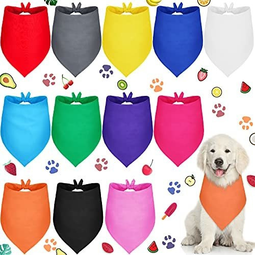 12 Piezas De Sublimación Perros Pañuelos Lisos Triã...