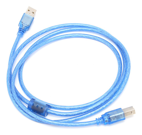 Cable De Datos Usb A Macho A Conector B, Azul Transparente,