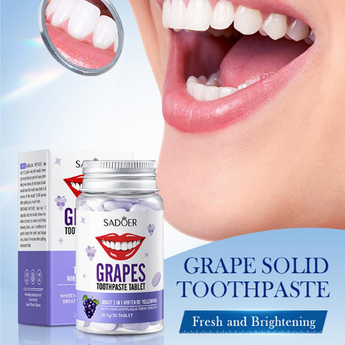 30 Tabletas/botella De Pasta De Dientes Sólida Cherry Blosso
