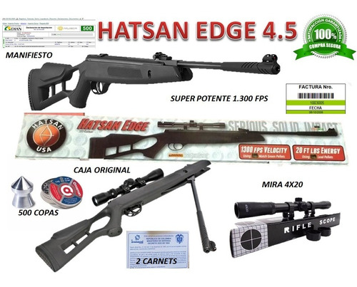 Rifle Hatsan Edge Cal 4.5 De 1.300fps Importado Legal