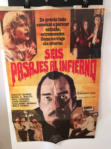 Afiche De Cine Original - Seis Pasajes Al Infierno