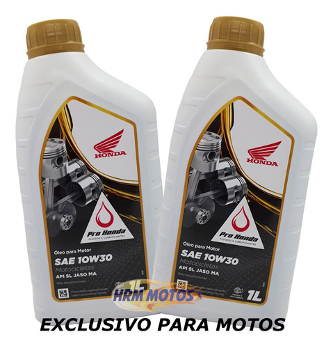 2 Frascos Óleo Motor 4t 10w30 Genuíno 1 Litro - Honda