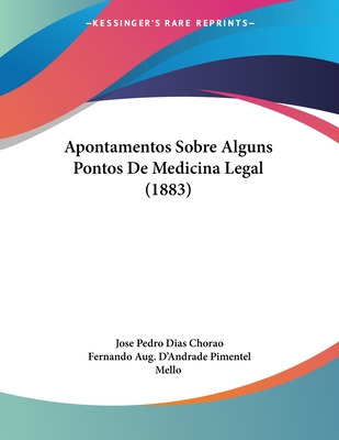 Libro Apontamentos Sobre Alguns Pontos De Medicina Legal ...