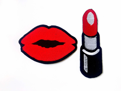 Th Red Lipstick Lip Pretty Sew Iron On Bordado Apliques...