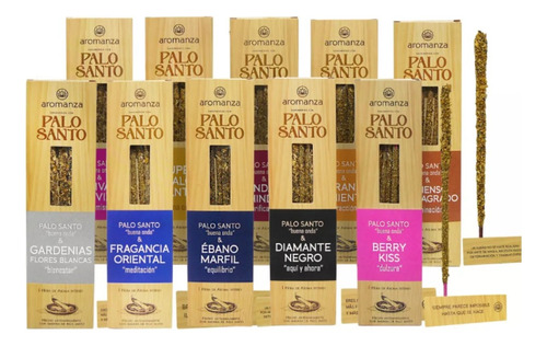 Sahumerio Aromanza Palo Santo Buena Onda Incienso Pack X12 