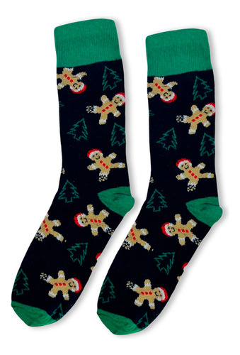 Calcetines Divertidos Navideños Diseño De Galletas Navideñas