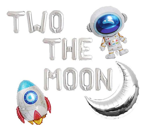 Annodeel Two The Moon Globos, Globos De Papel De Aluminio Co