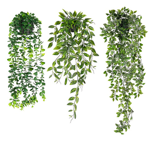 Hiedra Artificial Enredaderas Colgantes 3 Piezas Decoración