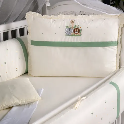 Kit Berço Menino Americano 10 Peças Safári Verde com Mosquiteiro