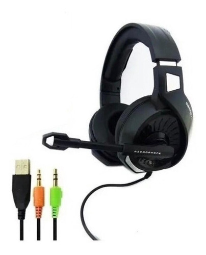 Headset Gamer Com Luz Led Rgb Com Fio Preto Kp 7.1 Headphone