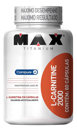L- Carnitine 2000mg 60 Cápsulas - Max Titanium Sabor Sem sabor