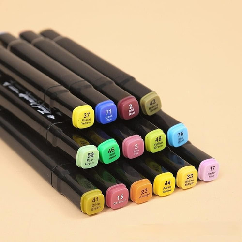 . Marcadores Doble Punta Plumones Punta Pincel 80 Colors