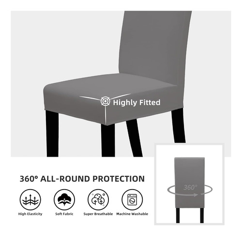 Juego De 8 Fundas Elásticas Sillas De Comedor, Juego D...