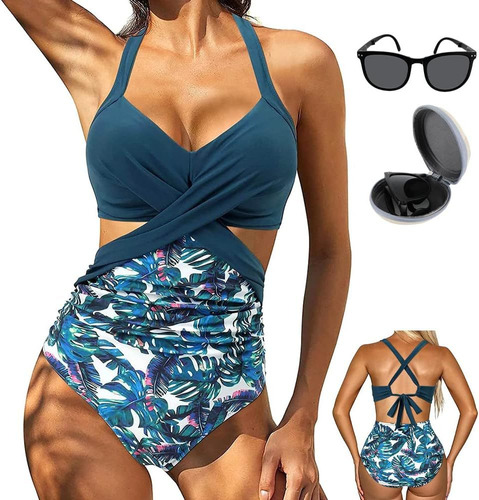 Traje De Baño Bikini Dama Una Pieza Para Mujer Con Gafas Sol