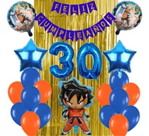 Comprar Combo Deco Globos Dragon Ball Goku + Feliz Cumple +2 Numeros