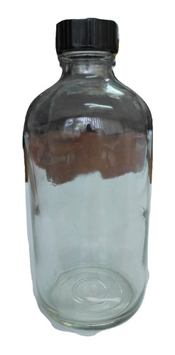 Botella Farmacia De Vidrio Transparente 250ml C/tapa Etiq Ad