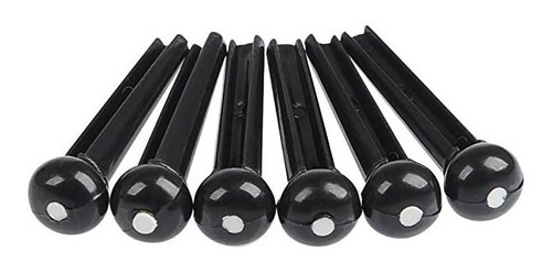 Set 6 Pins Puente Negro Para Guitarra Acustica Musicparts