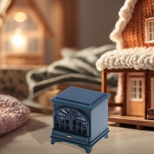 2 Chimenea En Miniatura Para Casa De Muñecas, Azul Oscuro