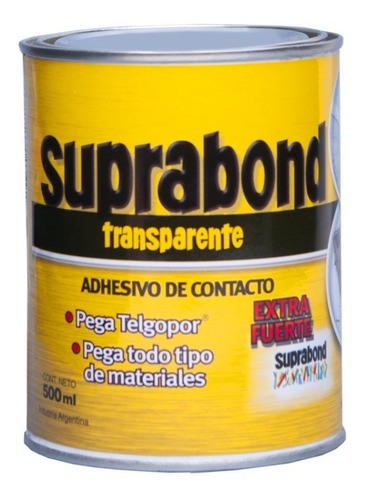 Imagen 1 de 3 de Adhesivo Suprabond Transparente Extra Fuerte En Lata 500ml