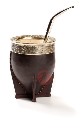 Imagen 4 de 9 de Mate Imperial Labrado + Bombilla Pico Loro Acero