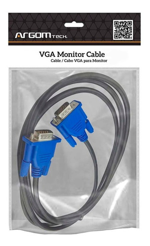 Cable Vga Argomtech 3 Metros Para Monitor Tv 