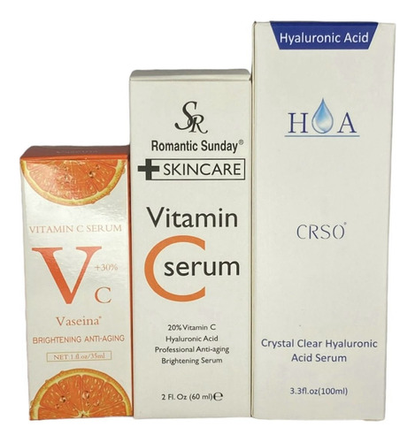 Serum Vitamina C Ácido Hialuronico Super Kit  X  3 Unidades