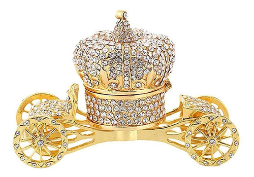 Caja De Joyas De Corona Real Con Diamantes De Imitación