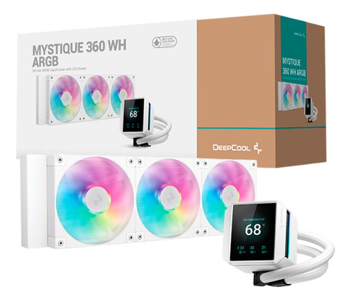 Enfriador de agua Deepcool Mystique 360, pantalla LCD Argb blanca