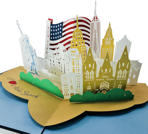 I Love New York City   Wow 3d Pop Up Tarjeta De Felicitaci