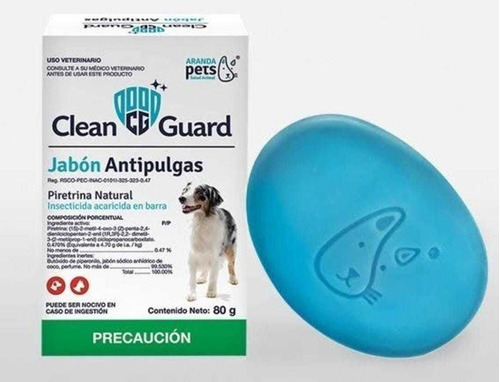 Jabon Antipulgas Clean Guard 80 Gr Para Perro Y Gato