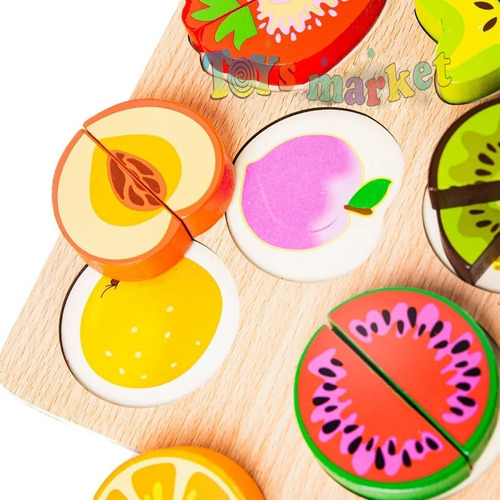 Frutas De Madera Imantadas Para Cortar Montessori Didáctico