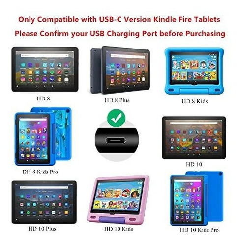 Cargador Rapido Fire Hd 8 10 Tablet 15 Incluye Cable Usb