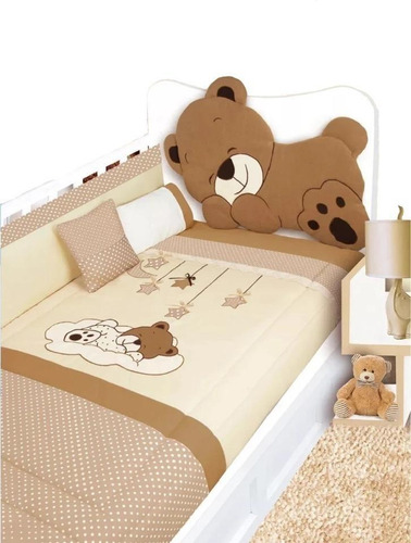 Set Edredon Cuna Cama Corral Baby Baby 7 Piezas Gold Color Na