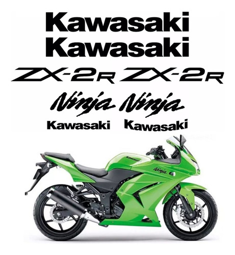 Kit Adesivo Faixa Para Kawasaki Ninja 250r Zx-2r 13401