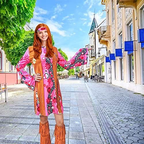 Atamet Mujeres 60s 70s Hippie Trajes Ropa Hippy Disco Adulto