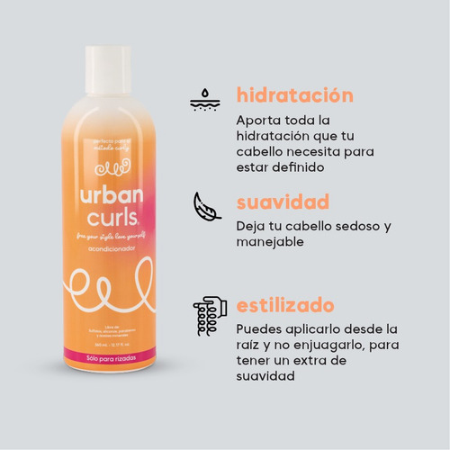 Acondicionador Para Cabello Rizado Urban Curls Sin Sal 360ml
