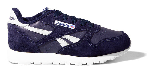 Zapatillas Reebok Classic Leather Kids Azul Gris Niño