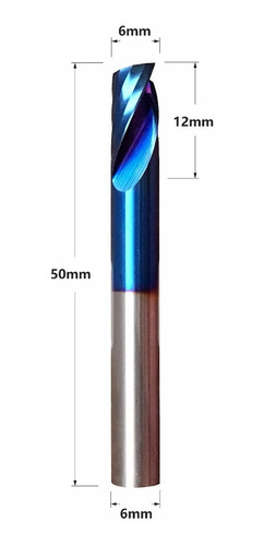 Broca Cortador 6mm Madera Y Plásticos 1 Filo Fresa Cnc 6x12