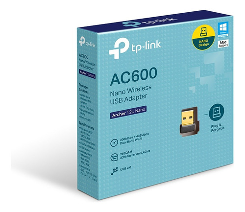 Adaptador Usb Inalámbrico Doble Banda Ac600 Nano T2u Nano