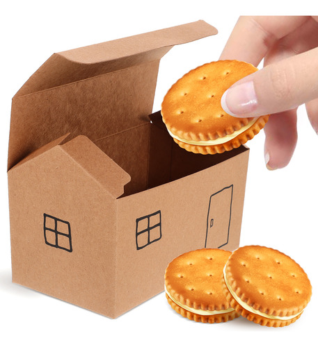 10pc Small House Shaped Gift Boxes Treat Boxes For Dessert C