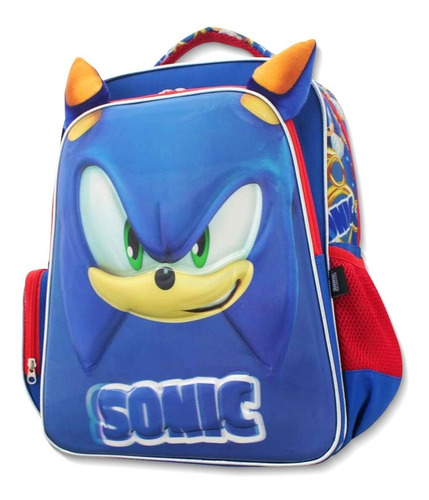 Imagen 4 de 8 de Mochila Escolar Infantil Doble Compartimiento Sonic
