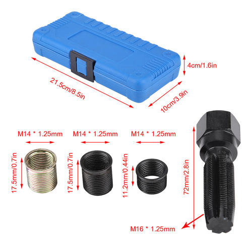 Juego De Herramientas De Reparación De Roscas De Bujías M16