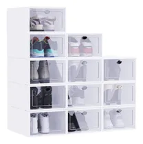 Comprar 12 Piezas Cajas Organizadoras Apilables Para Zapatos Blanco