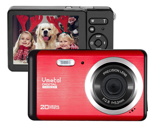 Camara Digital Vmotal Full Hd Compacta 1080p 20mp Rojo