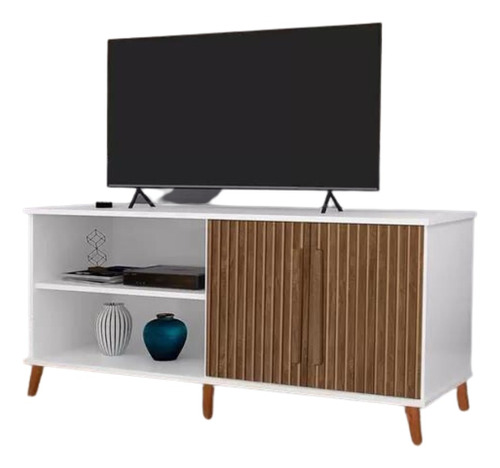 Aparador De Porta / Rack Para Tv Tati Retrô Até 55 Branco 