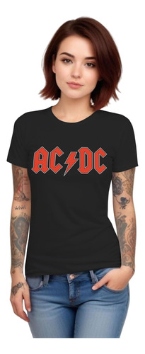 Polera Mujer Ac/dc Bold Musica Algodón Orgánico Wiwi