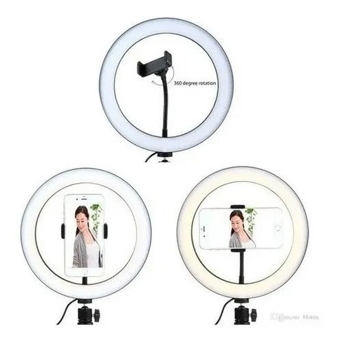 Imagen 4 de 4 de Aro Luz Led 30cm Trípode 2.10m 12 Celular Tik Tok Vivos