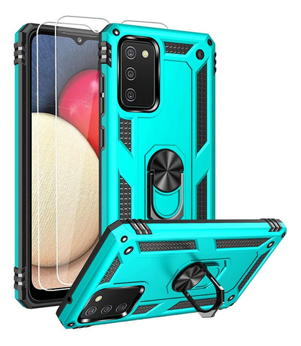 Funda Para Samsung Galaxy A02s, Azul Claro/anillar/duradera